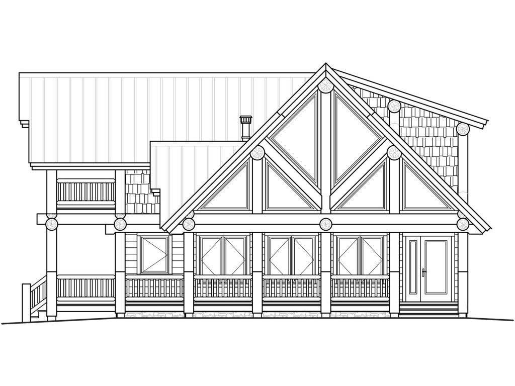 Ponderosa-Post-&-Beam-Front-Elevation