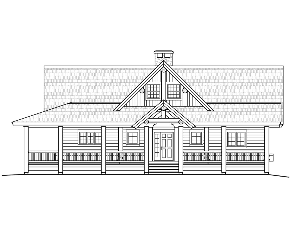 StoneWood Post & Beam Front Elevation